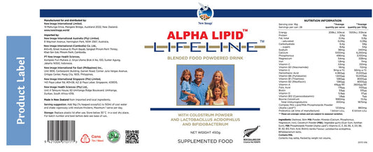 Alpha Lipid Lifeline label - sticker label on the February 2029 batch