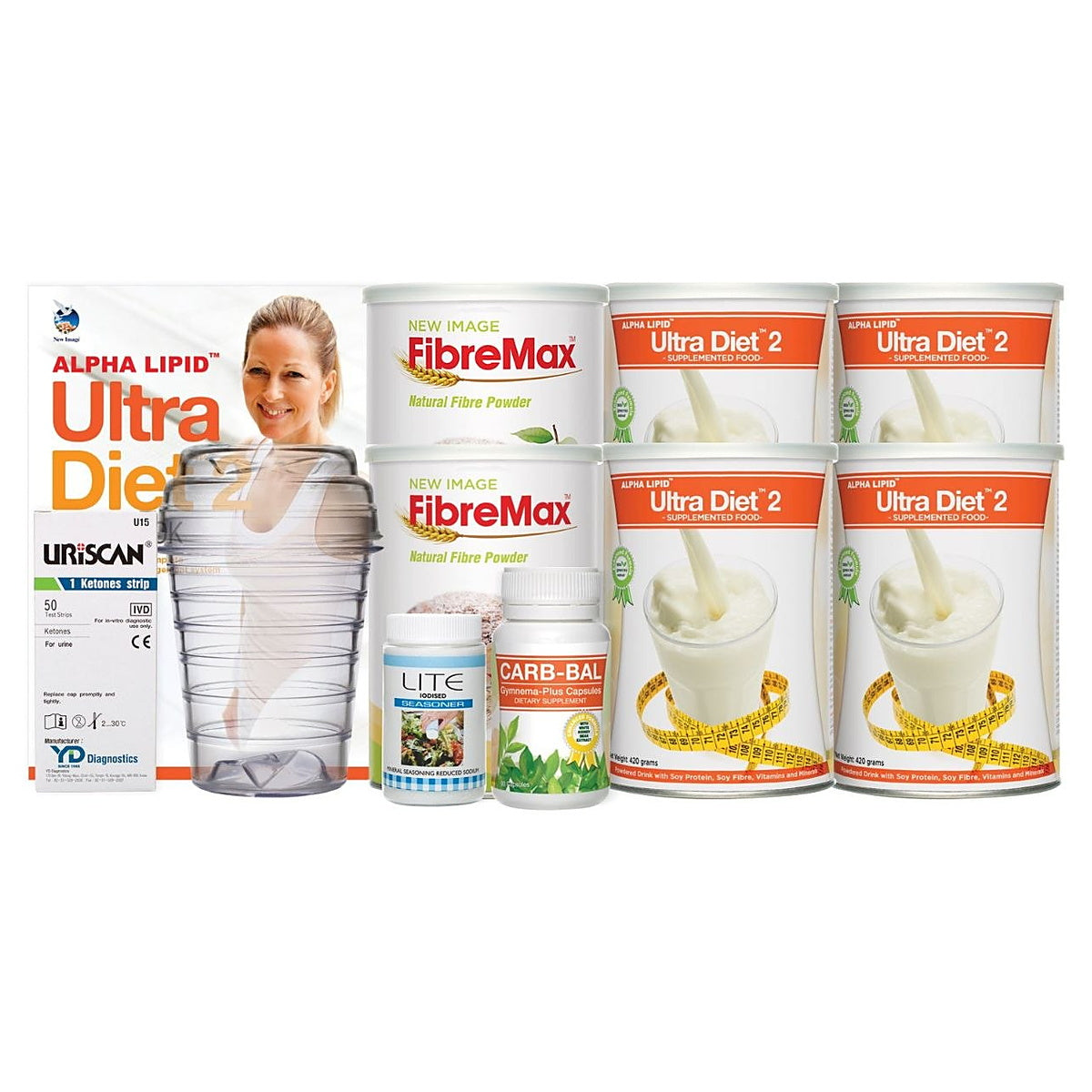 Ultra Diet Starter Pack Large - Alpha Lipid Ultra Diet 2, FibreMax, Carb-Bal, LITE and UriScan